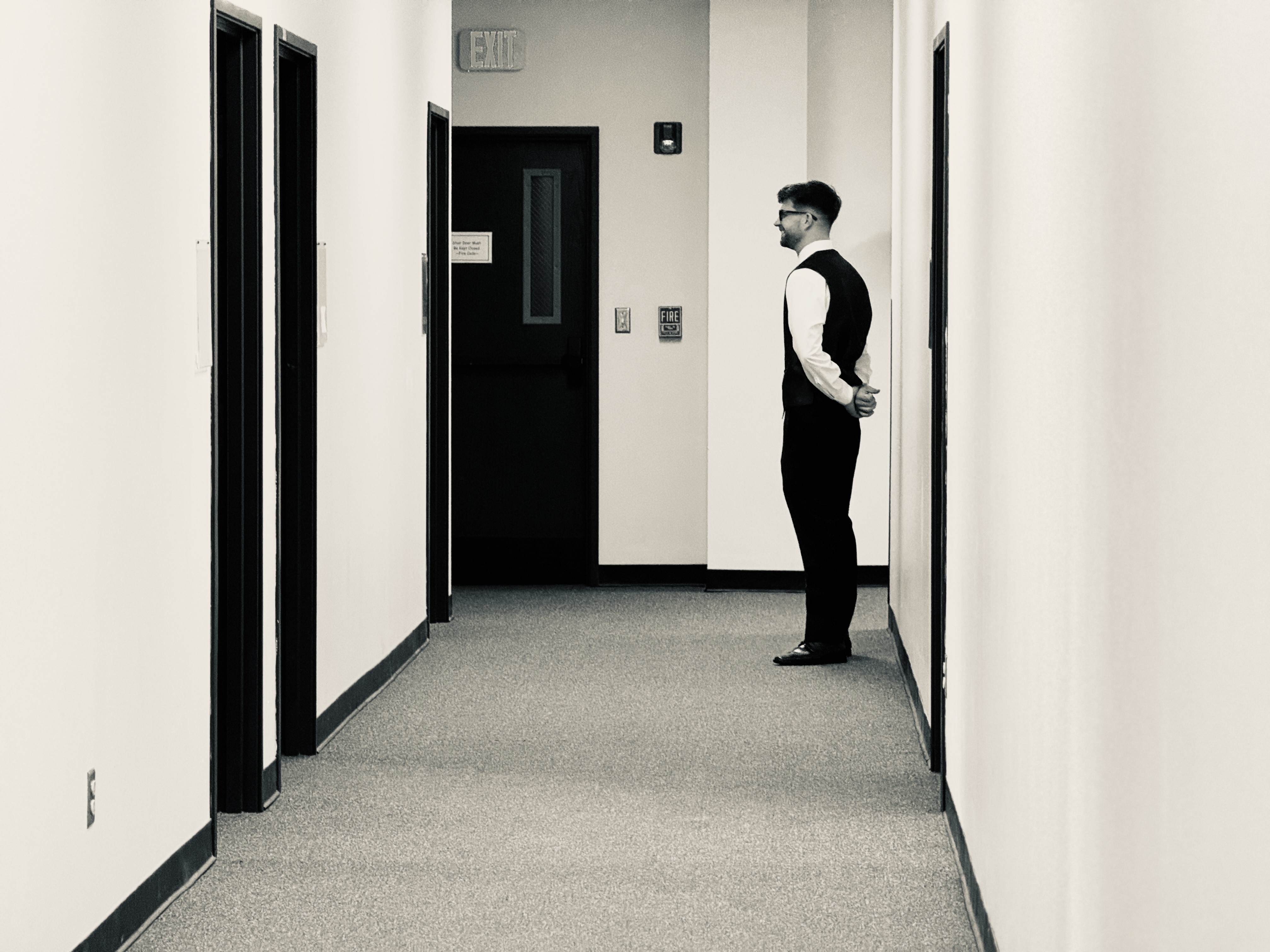 Groom in formal attire before ceremony